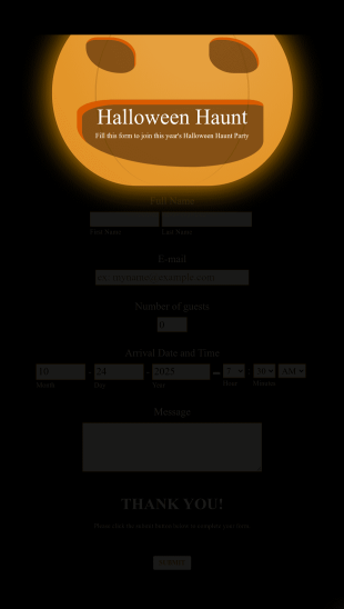 Halloween Haunt Party Form Template