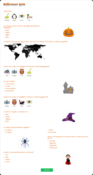 Halloween Quiz Vorlage Form Template