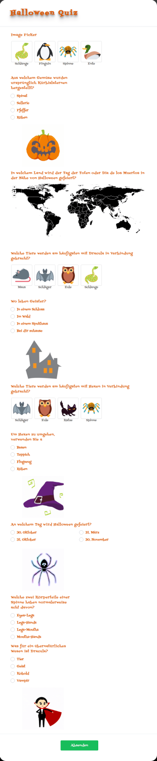 Halloween Quiz Vorlage