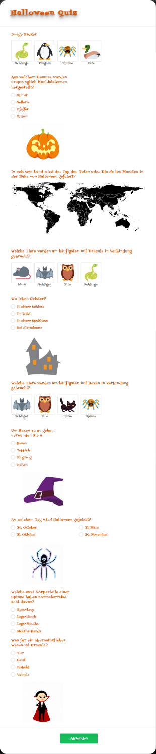 Halloween Quiz Vorlage