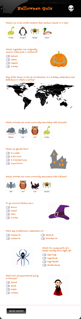 Halloween Quiz Form Template