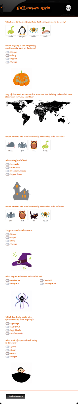 Halloween Quiz Form Template