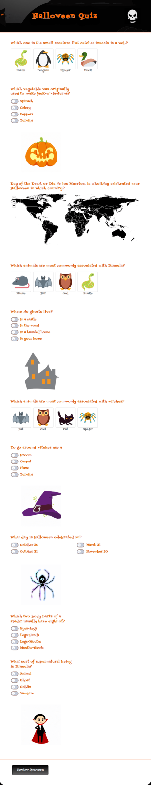 Halloween Quiz Form Template