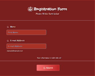 Halloween Registration Form Template