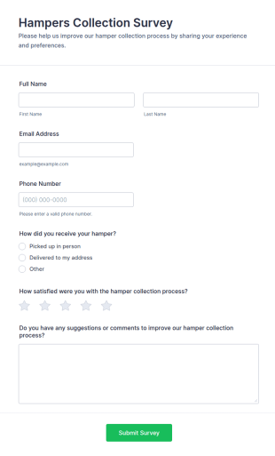 Hampers Collection Survey Form Template