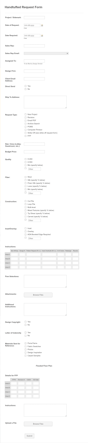 Handtufted Request Form Template