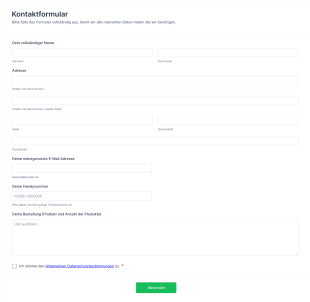 Hanfhebammerei Bestellformular Form Template