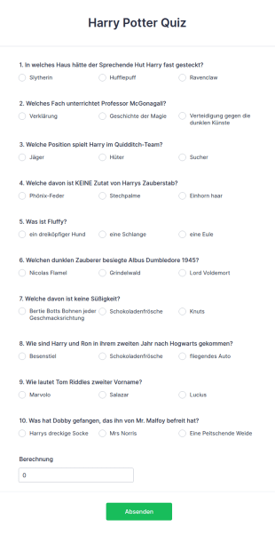 Harry Potter Quiz