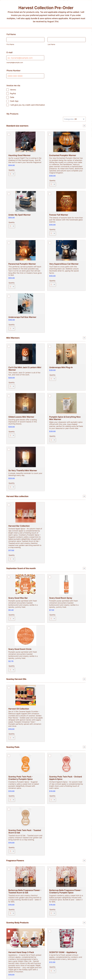 Harvest Collection 2021 Form Template