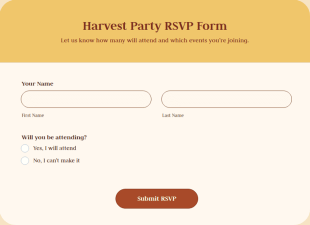 Harvest Party RSVP Form Template