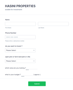 Property Investment Interest Form Template