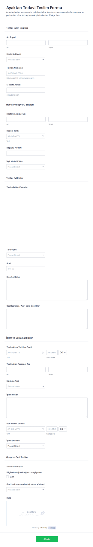 Hastane Dış Görüntüleme Formu 🏥 Form Şablonu