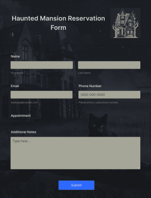 Haunted Mansion Reservation Form Template