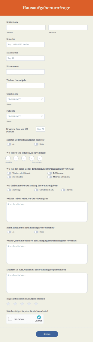 Hausaufgabenumfrage