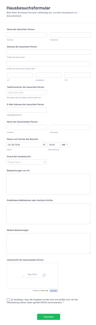 Hausbesuchsformular