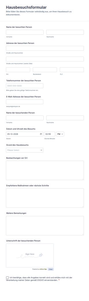 Hausbesuchsformular