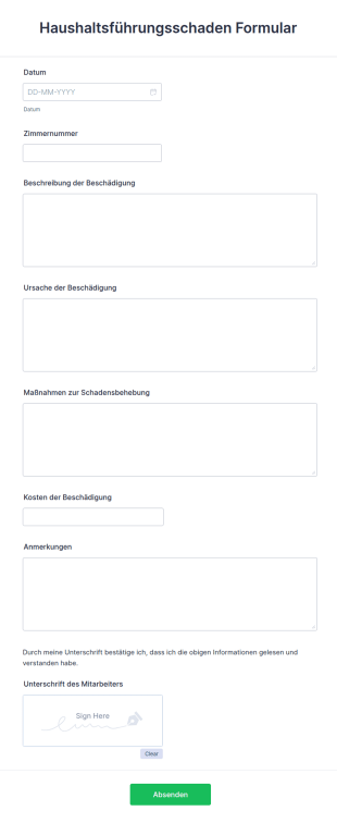 Haushaltsführungsschaden Formular