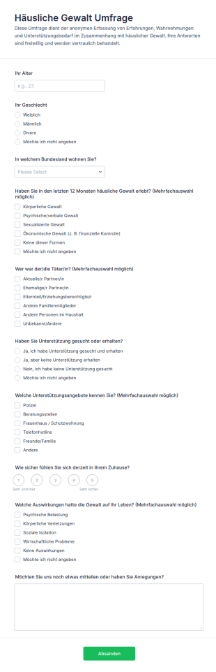 Häusliche Gewalt Umfrage