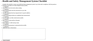 Health And Safety Management System Checklist Form Template