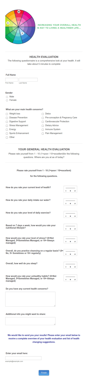 Health Check Evaluation Form Template
