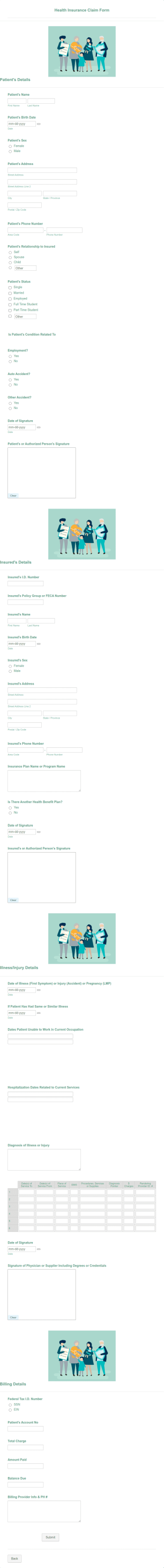 Health Insurance Claim Form Template