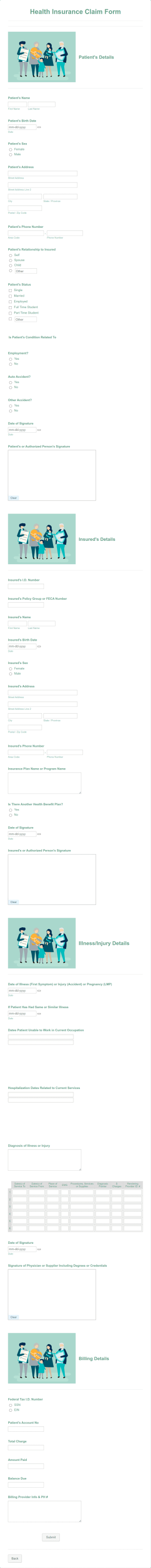 Health Insurance Claim Form Template