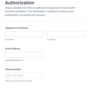 Health Insurance Premium Authorization Form Template