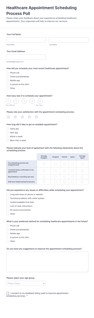Healthcare Appointment Scheduling Process Poll Form Template