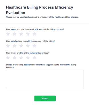 Healthcare Billing Process Efficiency Evaluation Form Template