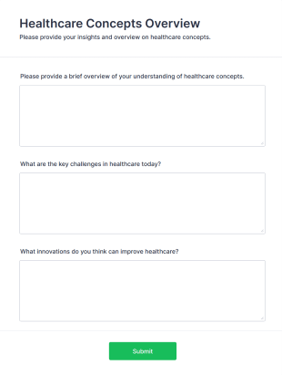 Healthcare Concepts Overview Form Template