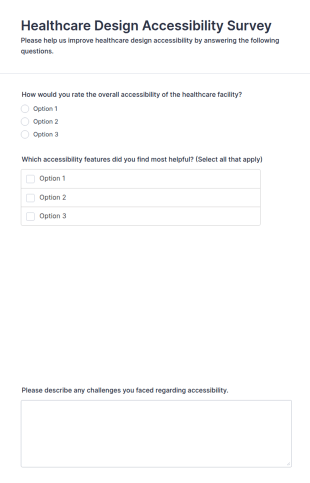 Healthcare Design Accessibility Survey Form Template