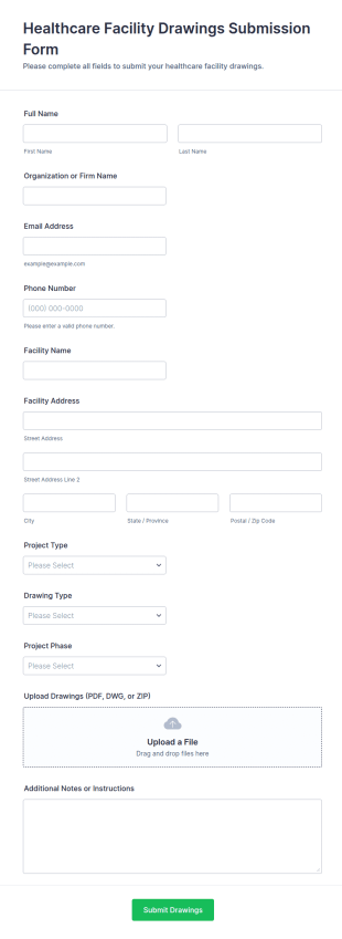 Healthcare Facility Drawings Submission Form Template