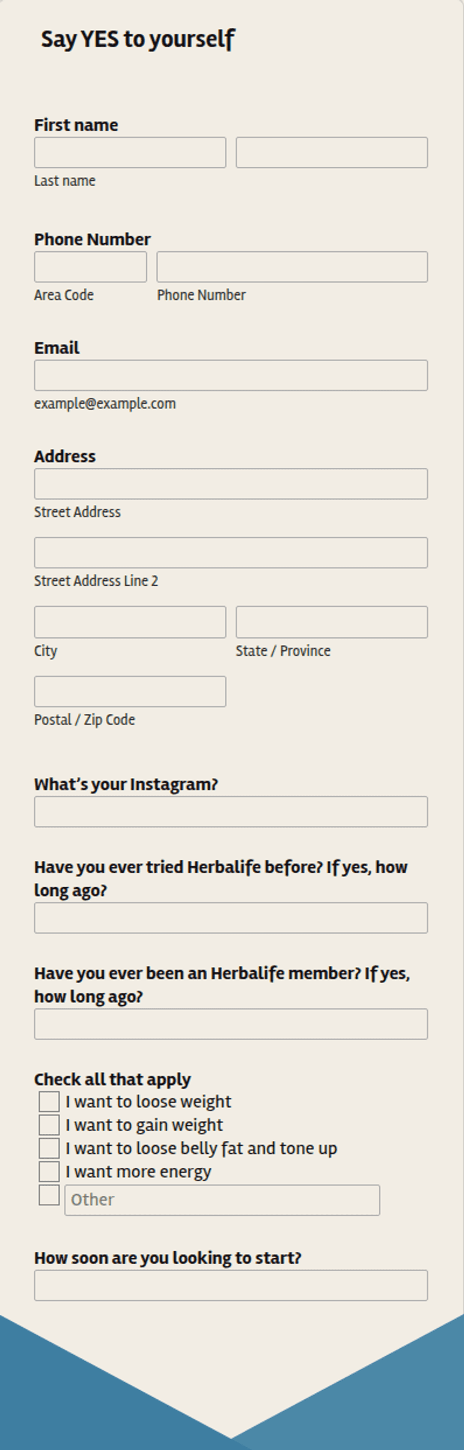 Healthy Life Program Application Form Template | Jotform