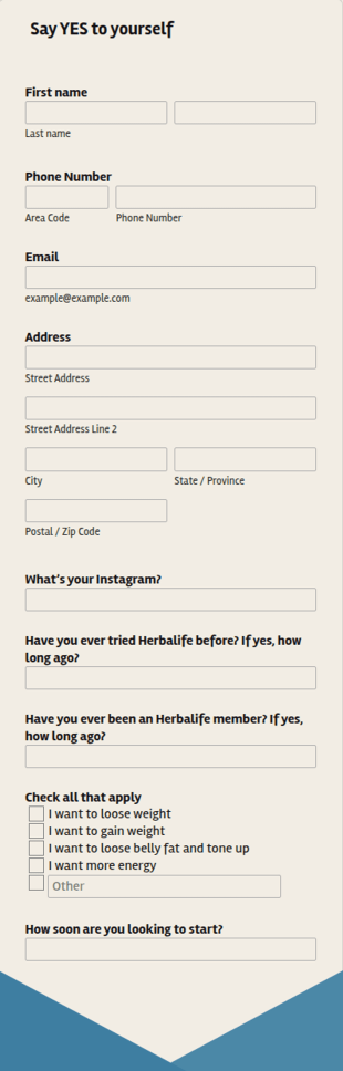 Healthy Life Program Application Form Template