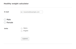 Healthy Weight Calculator 3 Form Template