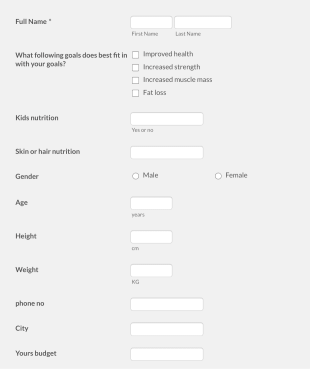 Healthy Weight Loss Transformation Form Template