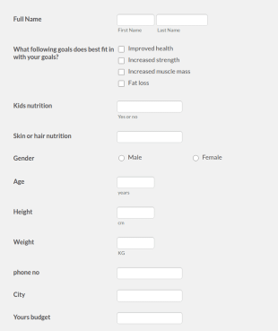 Healthy Weight Loss Transformation Form Template