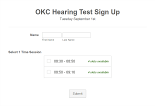 Hearing Test Sign Up Form Template