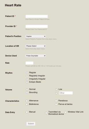 Heart Rate Form Template
