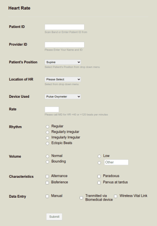 Heart Rate Form Template