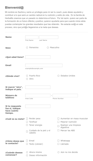 Herbalife Form Template