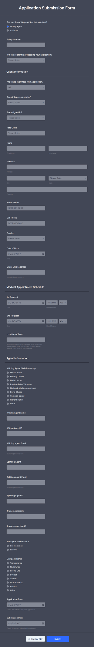 Heroes Application Submission Form Template