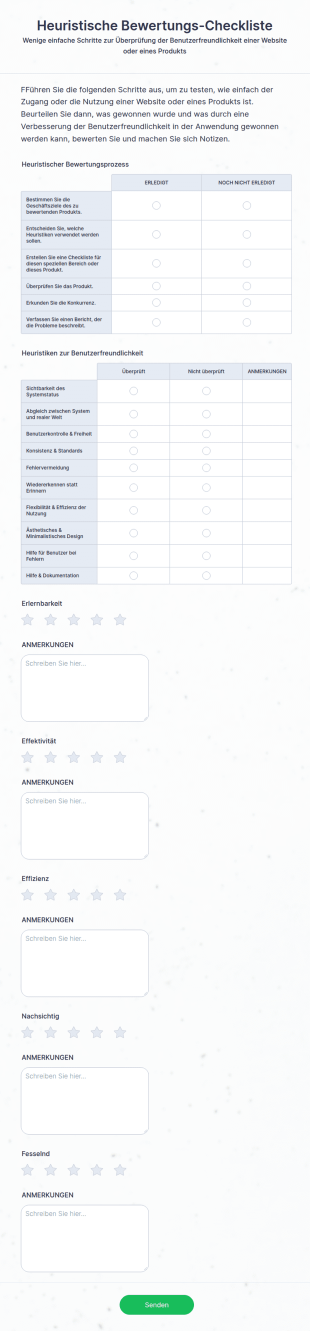 Heuristische Bewertungs Checkliste