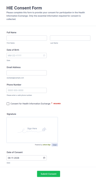HIE Consent Form Template