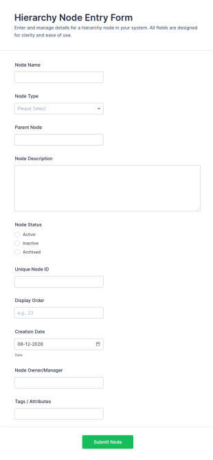 Hierarchy Node Entry Form Template