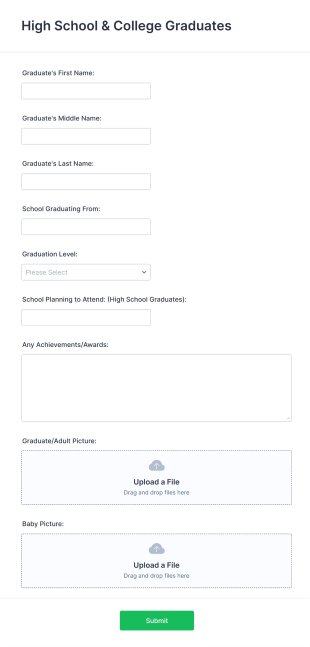 College Graduates Content Request Form Template