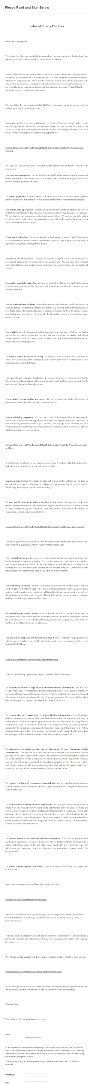 Healthcare Operations Privacy Agreement Form Template
