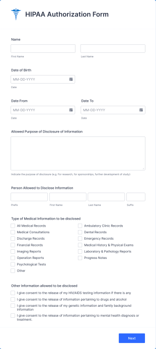 HIPAA Authorization Form Template
