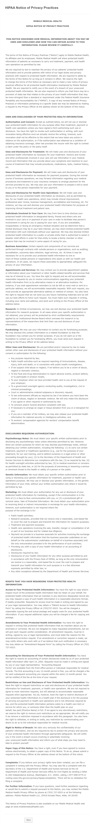 HIPAA Notice Of Privacy Practices & Acknowledgement Form Template