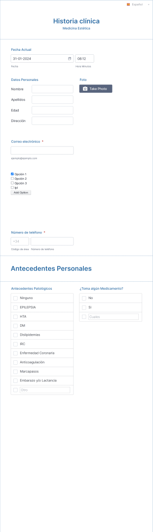 Historia Clínica Depilación Láser Form Template